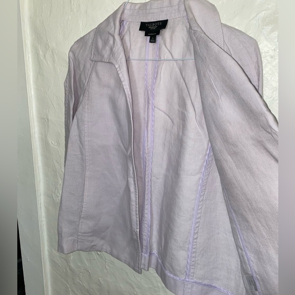 Talbots Petites Lavender Linen Jacket - Picture 4 of 5